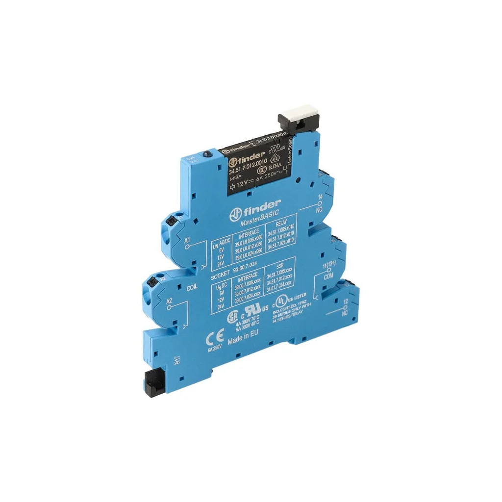 Interfață releu Mod. (EMR)MasterBASIC push-in.6,2mm.1CO 6A/12V UC/AgNi 390100120060