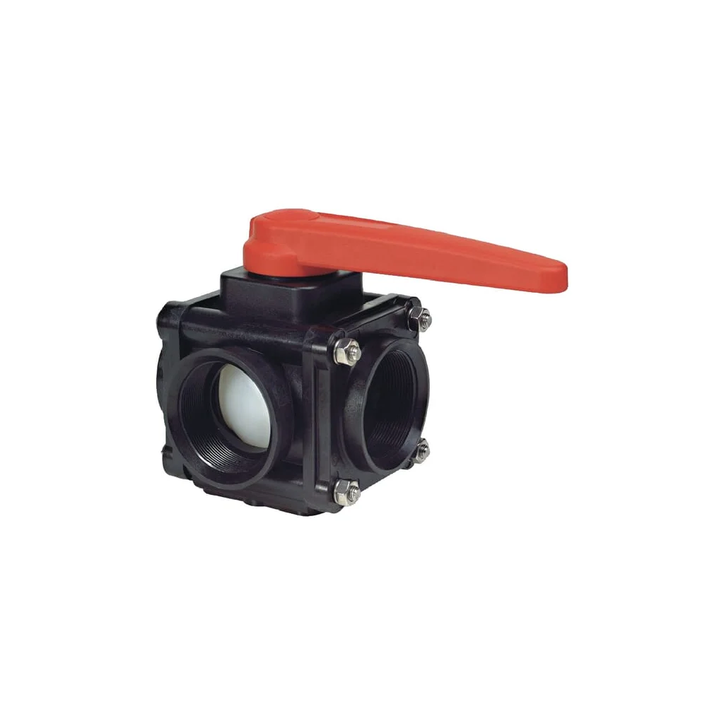 Robinet cu bilă 3 căi 1 1/2" 10 bari 453015A66