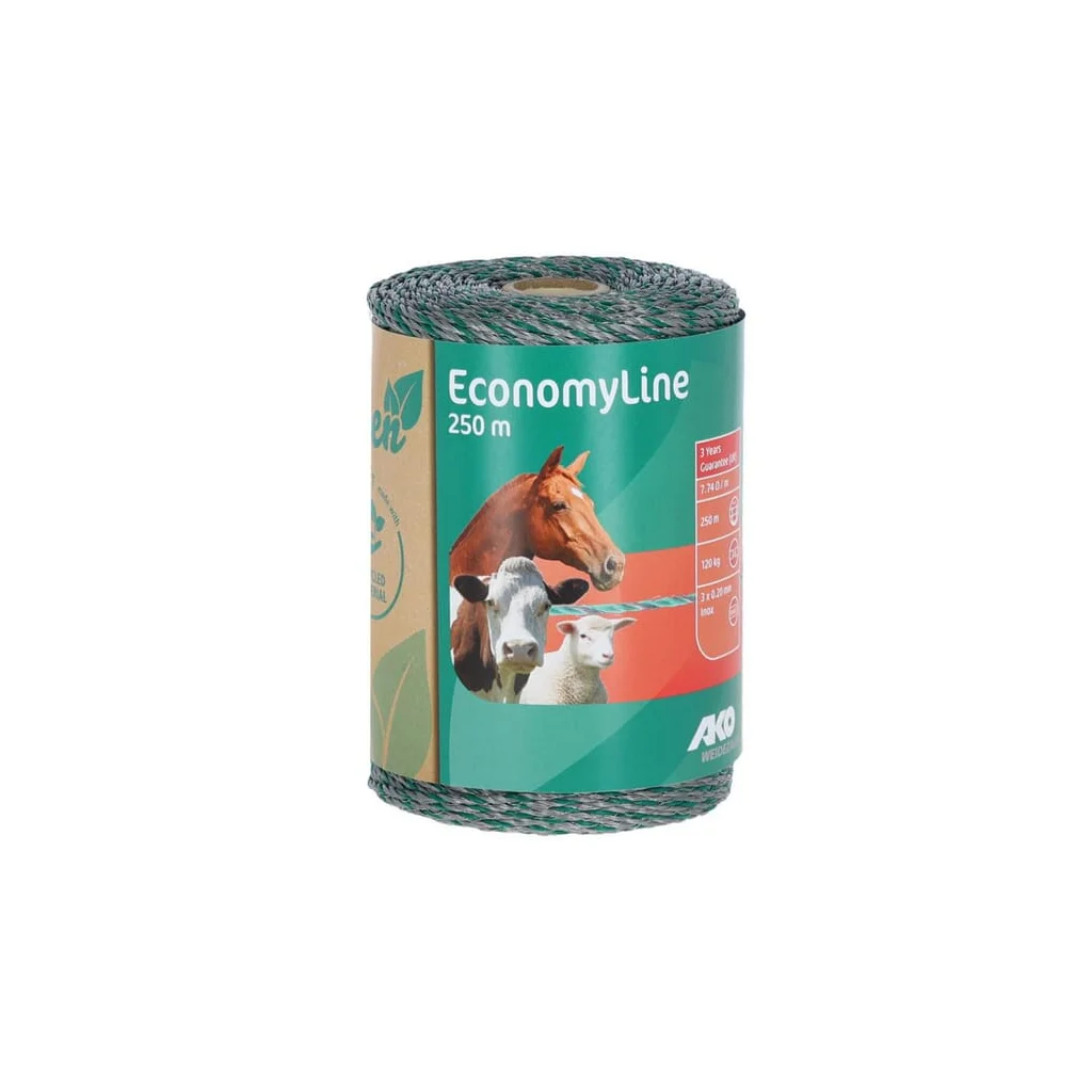 Cablu gard Polywire Economy RE verde/gri 250m AKO 442818RE