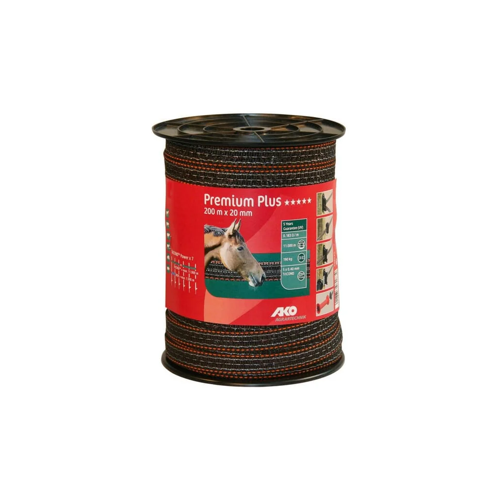 Bandă portocalie/maro pentru gard 20mm 200m TriCond 449123