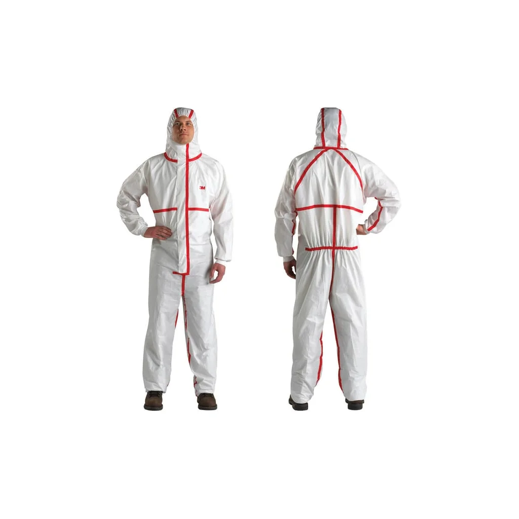 Combinezon de unică folosință XL alb/roșu 3M 4565XL