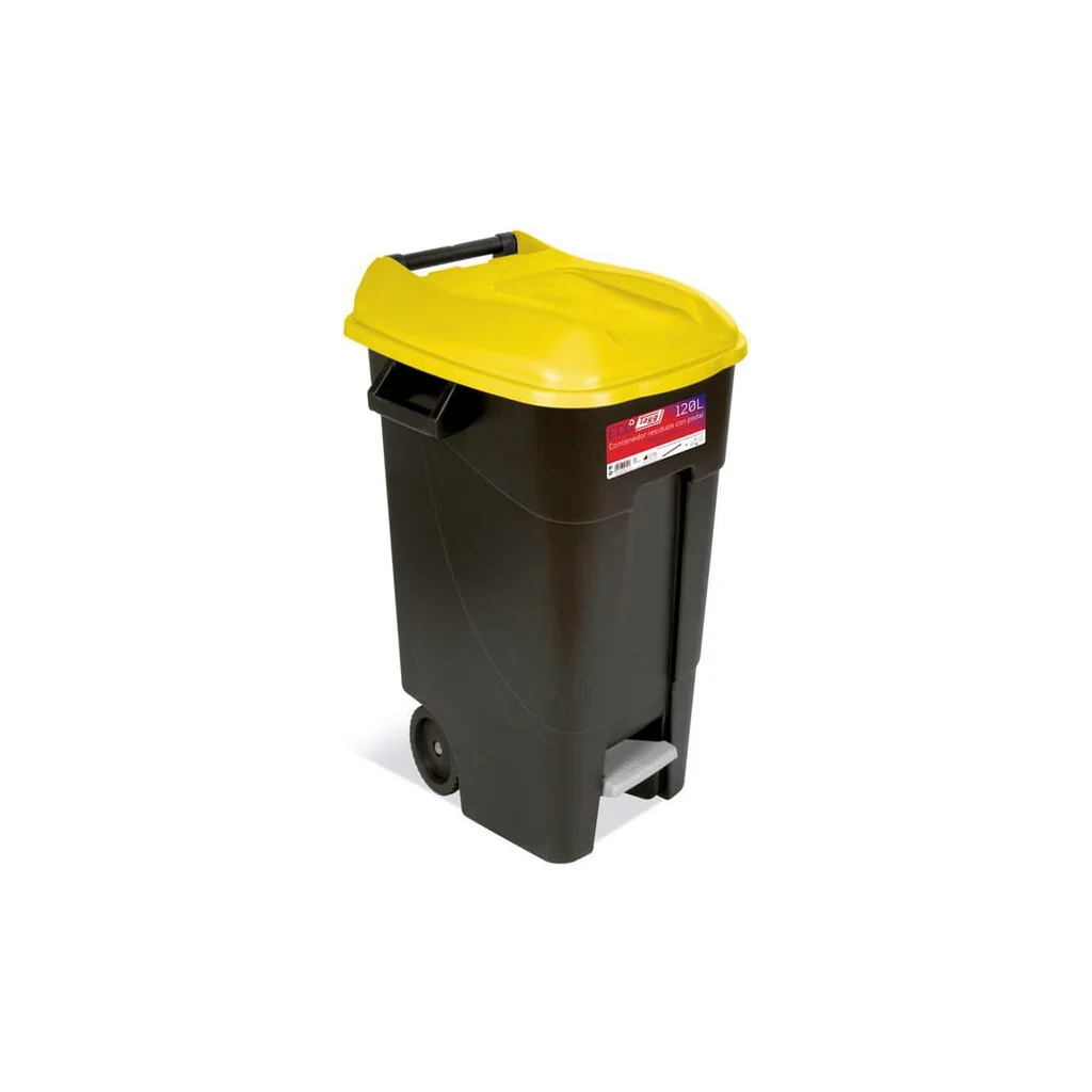 Container de gunoi polipropilenă galben/negru capacitate 120l 600x568x886mm Tayg 423017TAY