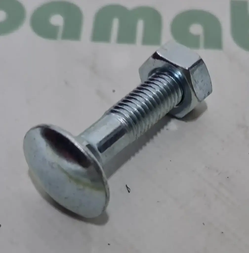 Șurub cap bombat torbant gât pătrat cu piuliță DIN603 M10x1,5x45mm filet 26mm oțel zincat grupa 4.6 Kramp 6031045