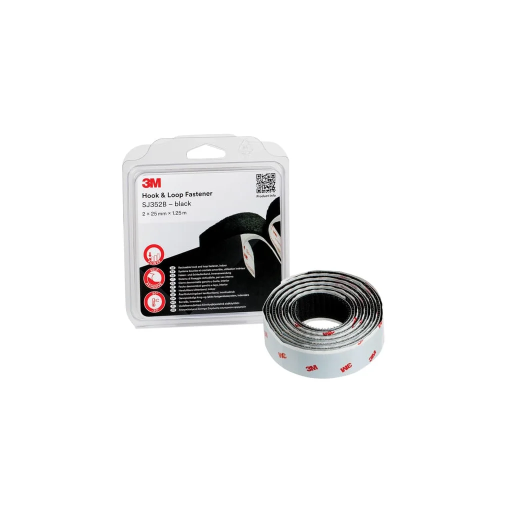 Bandă cu scai SJ352D Scotchmate neagră 5mx25mm 3M 7000070522