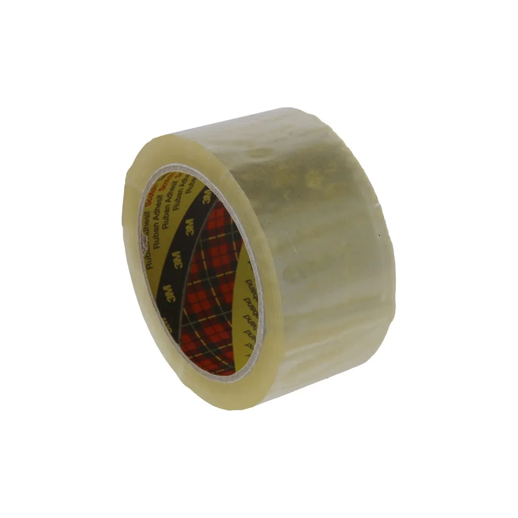 Scotch® Bandă adezivă pentru cutii 371, transparentă, 50 mm x 66 m (6 role) 7000095476