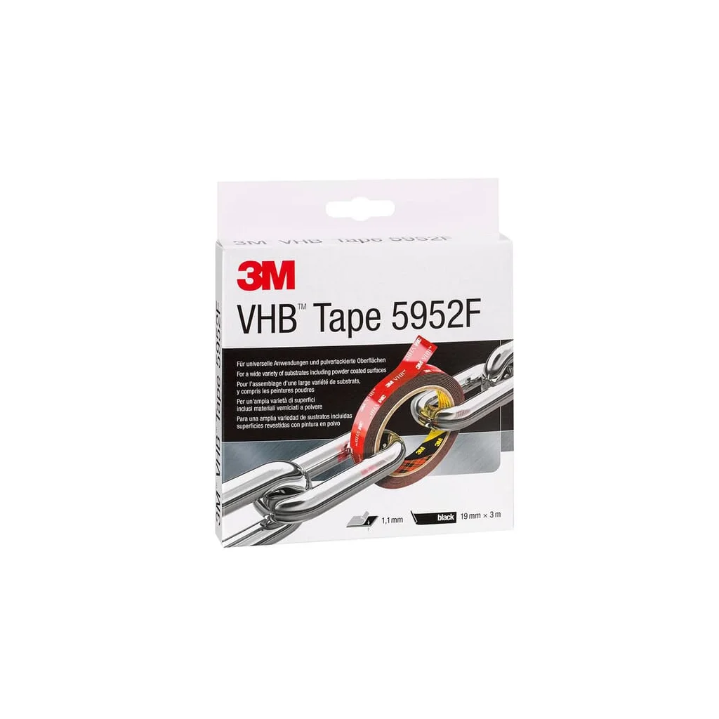 Bandă, VHB™ 5952 F, negru, 3mx19mm, 3M 7100211813