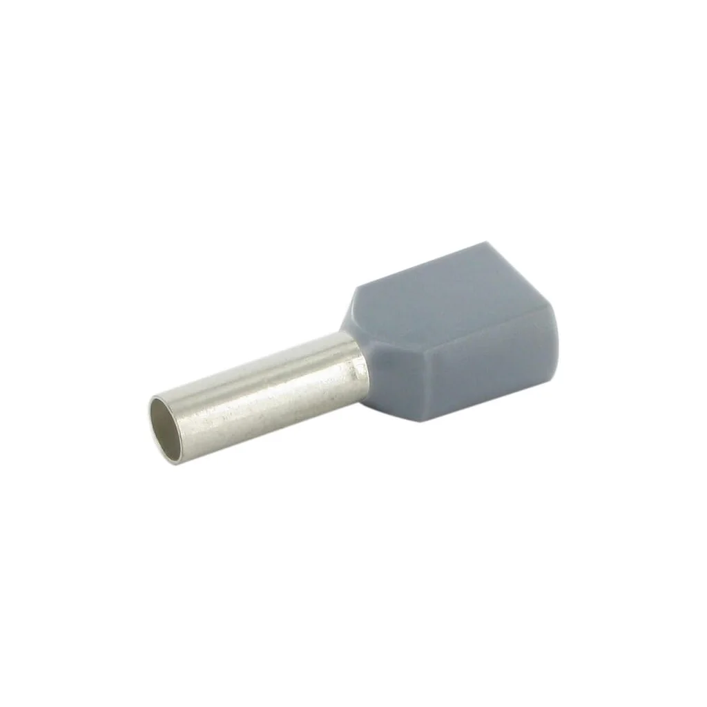 Capăt cablu gri, 4mm² (100x), Klauke 87412