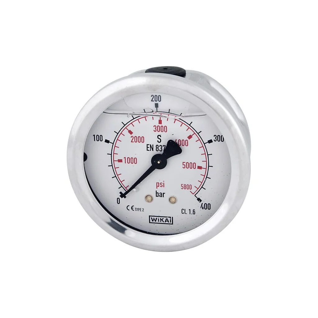 Manometru cu glicerină Ø63 mm, 400 bar, racord spate 1/4" B711W063400T