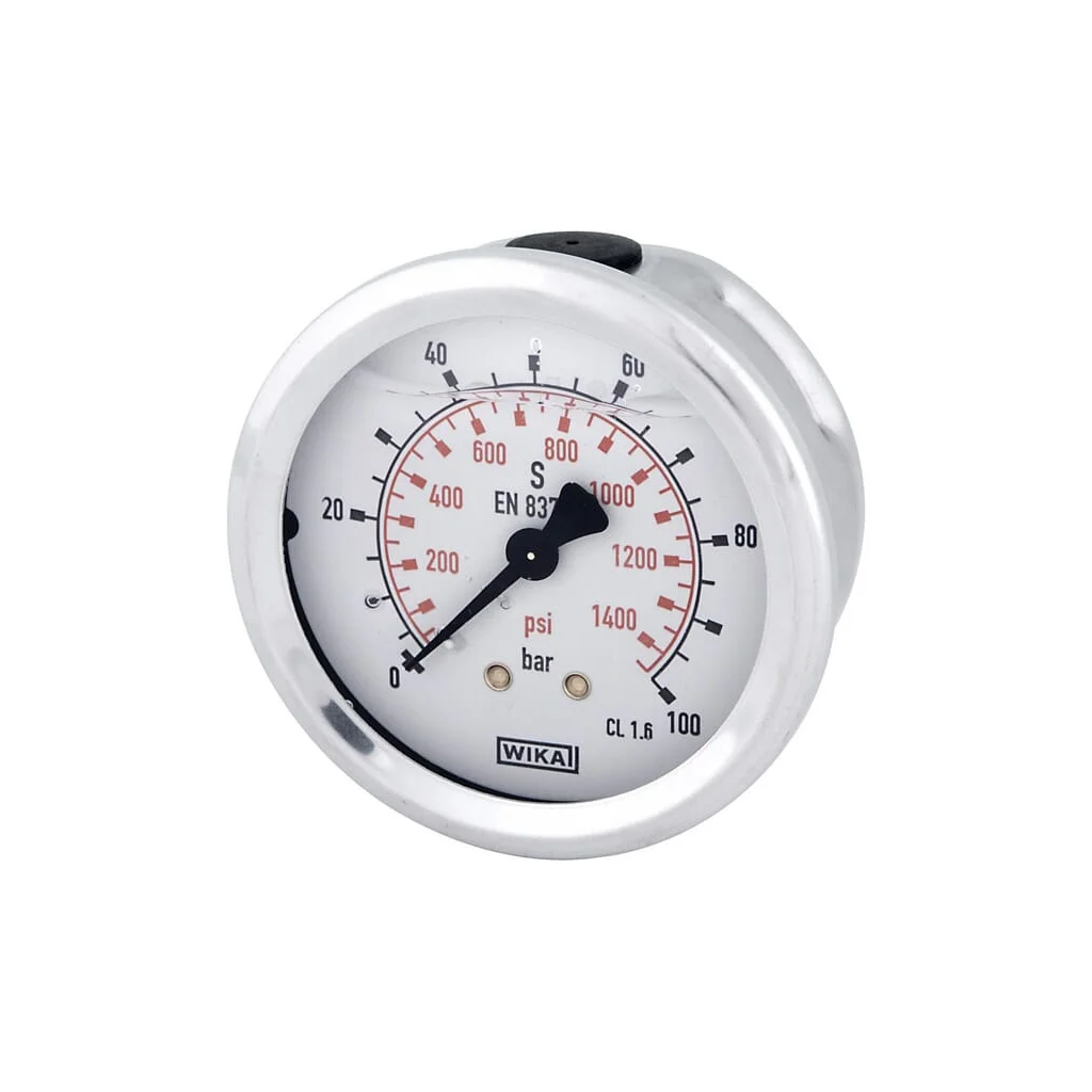 Manometru cu glicerină Ø63 mm, 100 bar, racord spate 1/4" B711W063100T