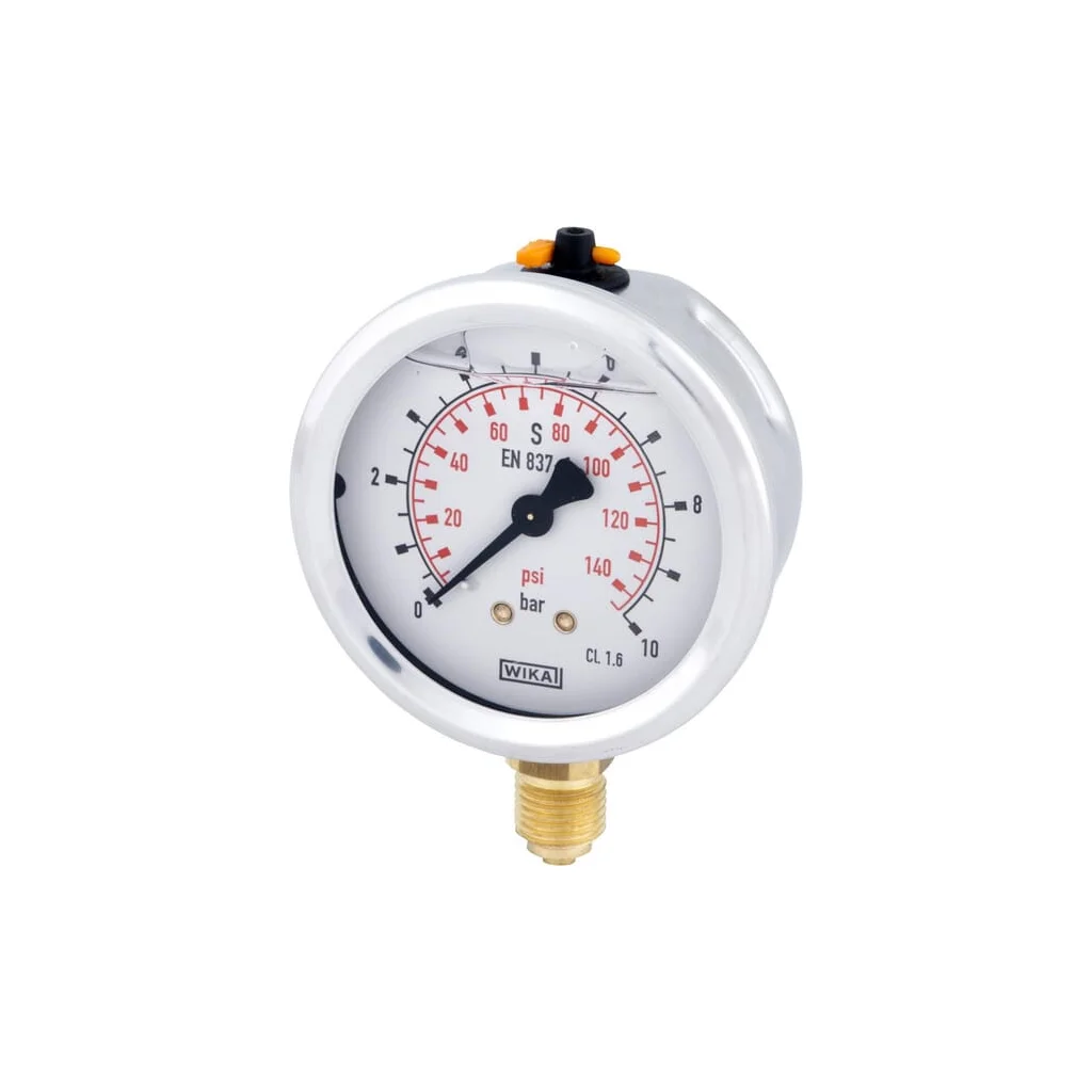 Manometru cu glicerină Ø63 mm, 10 bar, racord inferior 1/4" B711W063010D