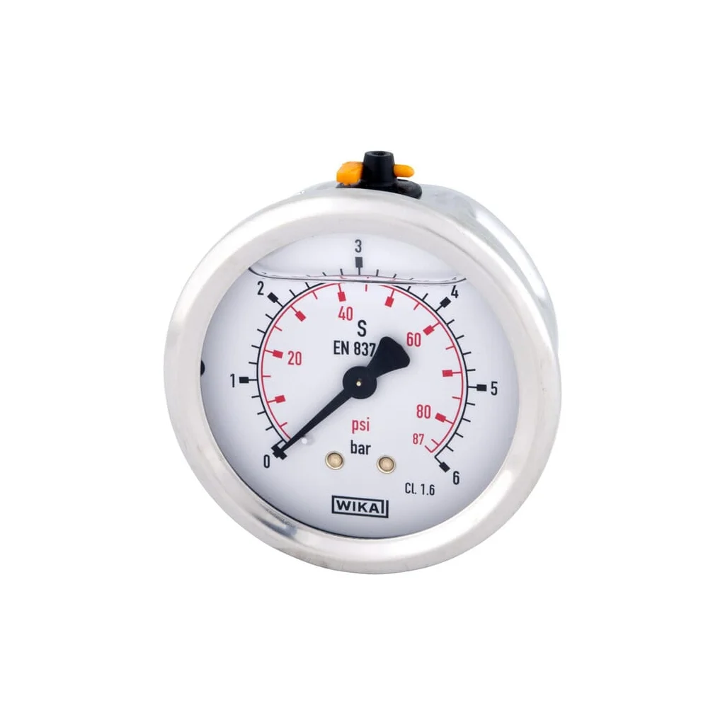 Manometru cu glicerină Ø63 mm, 6 bar, racord spate 1/4" B711W063006T
