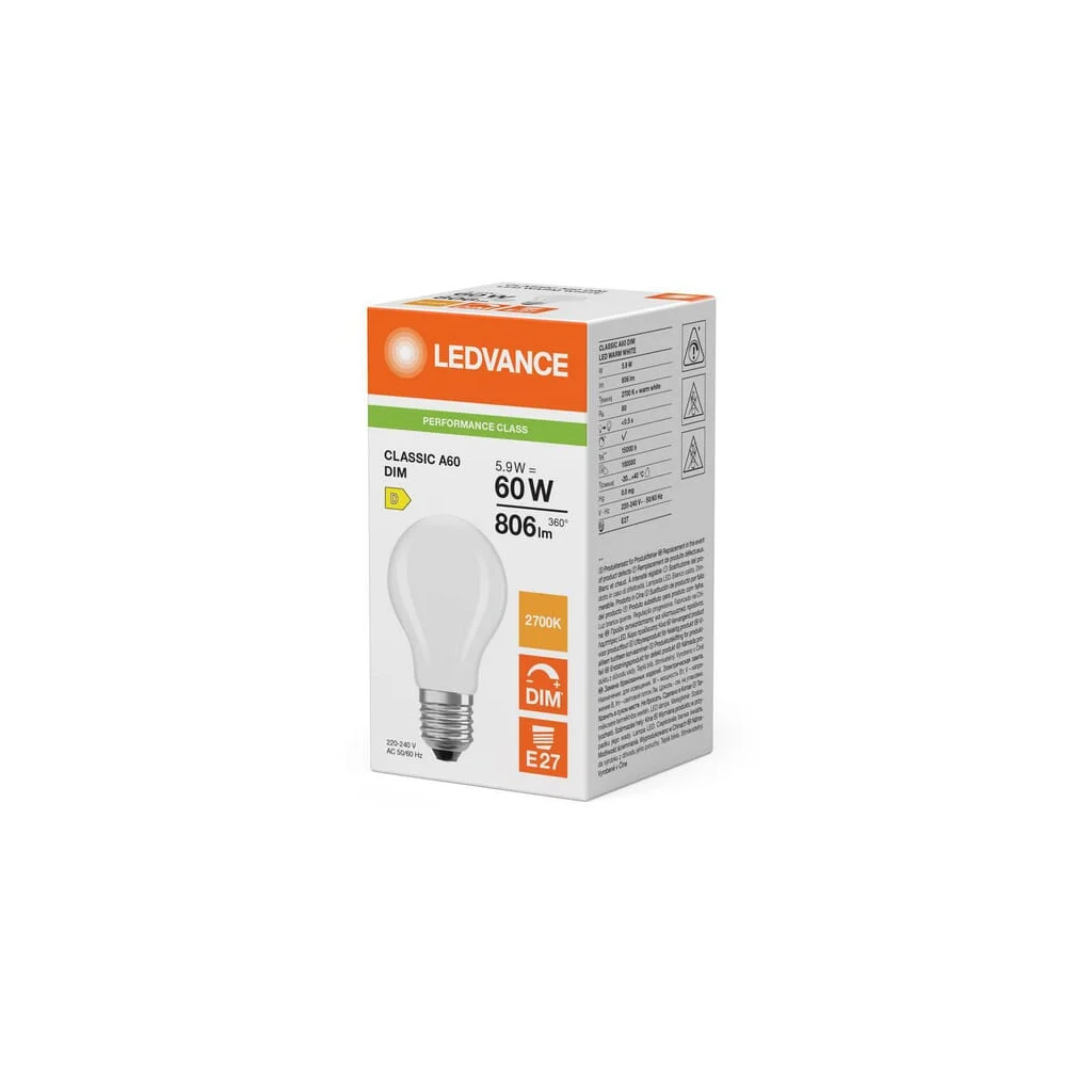 Lampă LED 5.9W 827 E27 CLA60D827FG5