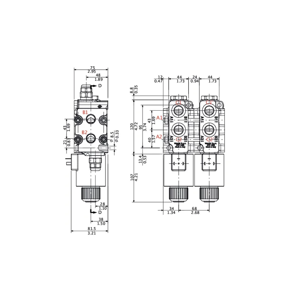 Supapă de deviere 8/3 DFE140/8 cu cuplă DFE1408001SET