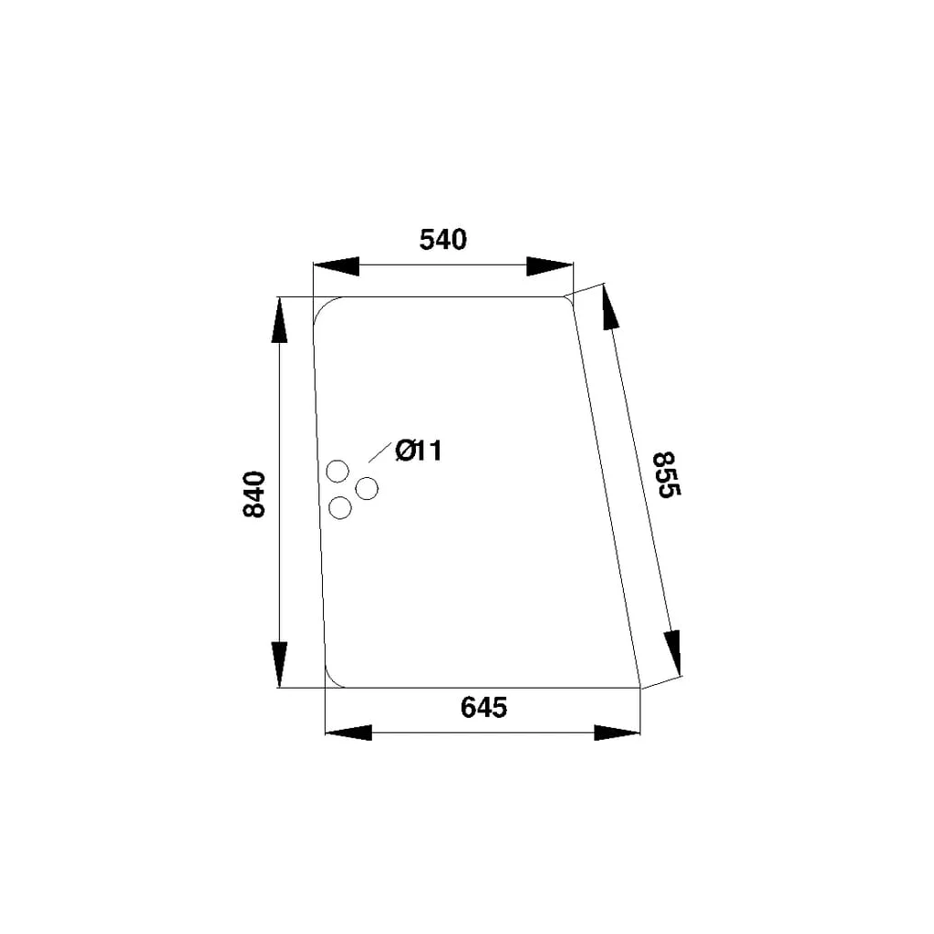 Geam lateral stânga/dreapta fumuriu D8504