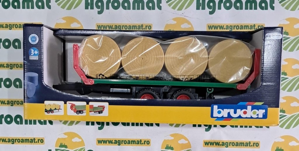 Remorca Transport Baloti cu 8 Baloti Rotunzi