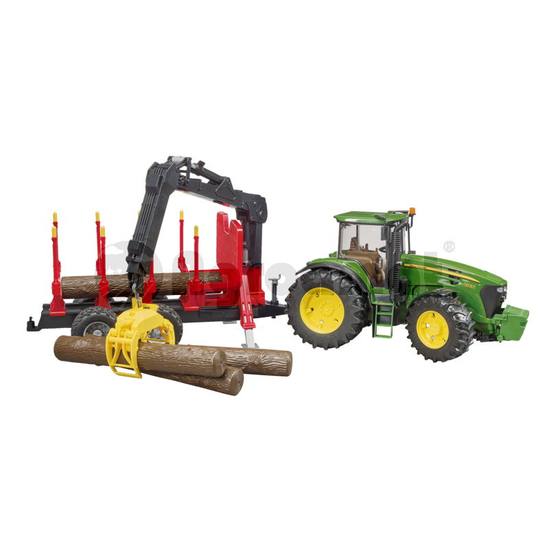 Tractor cu remorca si 4 busteni