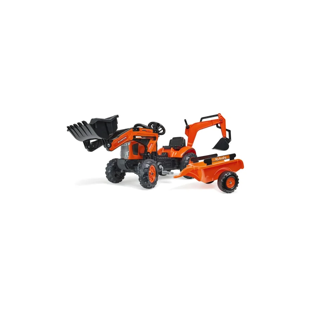 Retroexcavator Kubota cu încărcător frontal și remorcă F2065N