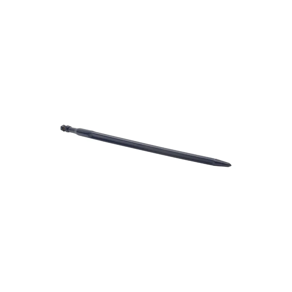 Dințe încărcător, drept, secțiune stea 35x820mm, vârf ascuțit cu piuliță M22x1.5mm, negru FT484326KR
