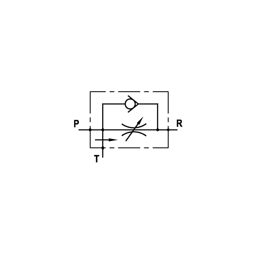 Regulator de debit cu 3 căi, retur liber FPRFU34R