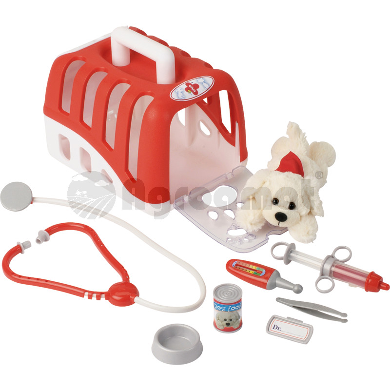 Set trusa medicala veterinara cu cutie pentru trasnport si pisica de plus