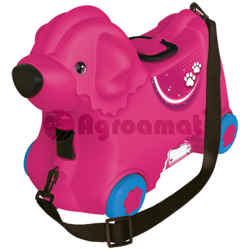 Troler Bobby Trolley, roz, stabil, cu curea reglabila, pentru purtarea la spate sau pentru tragere, roti late pentru un stabilitate, corespunde prevederilor specifice bajajelor de mana  - Made in Germ