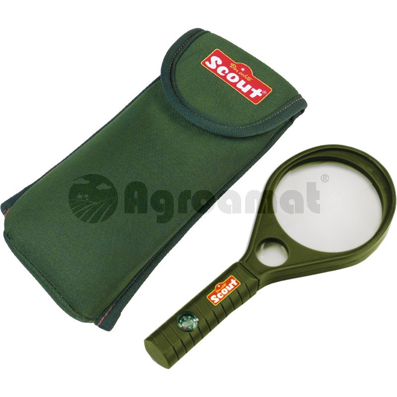 Lupa 6 x 60 mm si 8 x 16 mm, lentile acrilice, cu compas in maner, etui Neopren cu orifiicu pentru curea