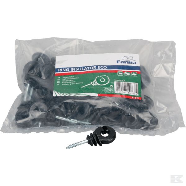 Izolator inelar negru șurub diametru 5,0mm 50 buc. Farma