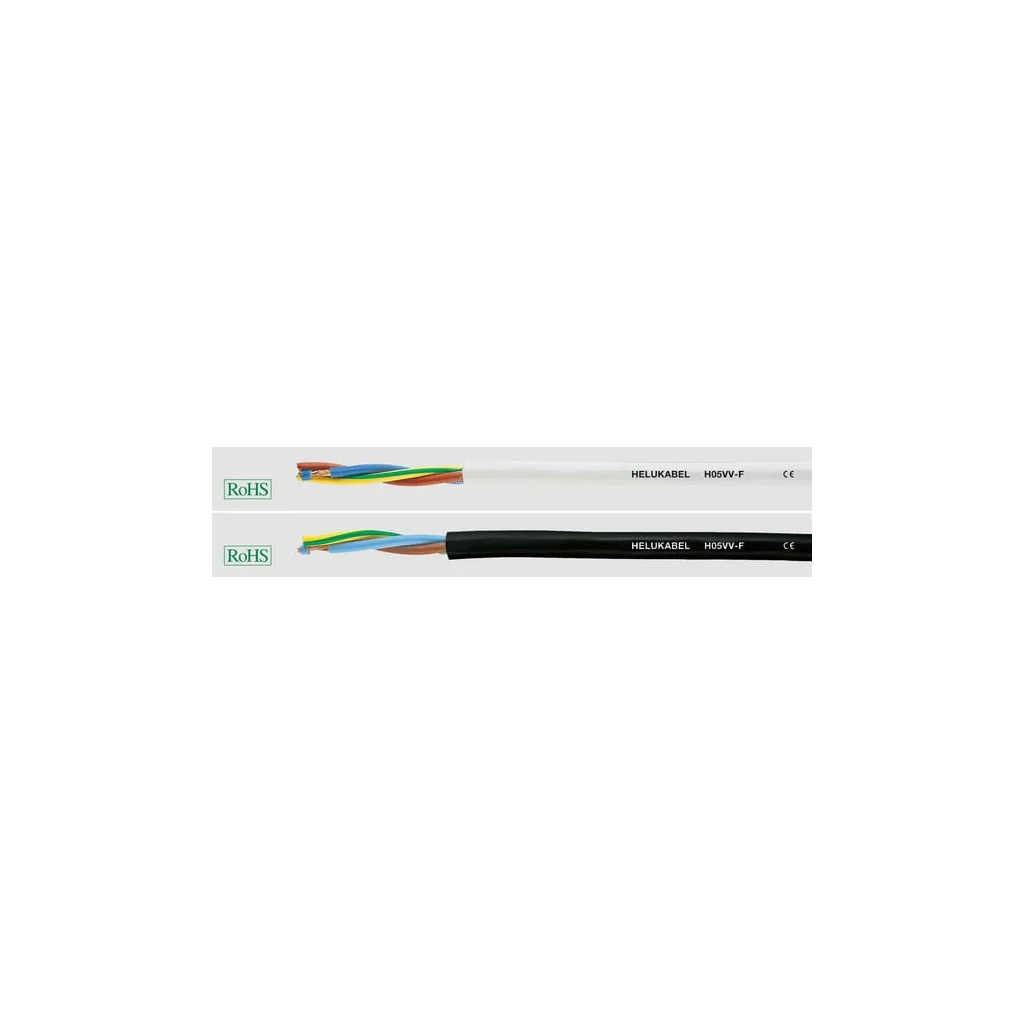 Cablu 2x1.5mm², negru, PVC H05VVF2X15BKR050