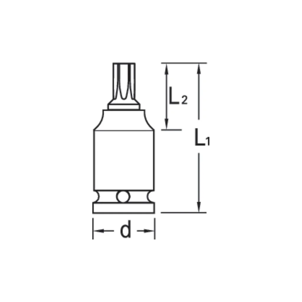 Cheie tubulară de impact cu bit șurubelniță 1/2" TORX T45 ITXK19T45GED