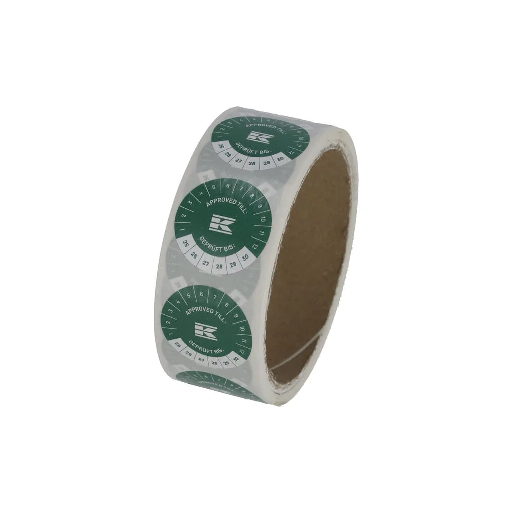 Rolă de autocolante „Aprobat până la” EN+DE, verde KEA2ED