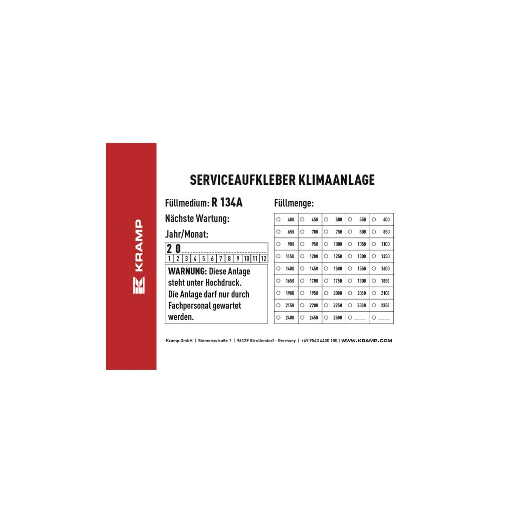 Etichetă inspecţie aer condiţionat KL070900