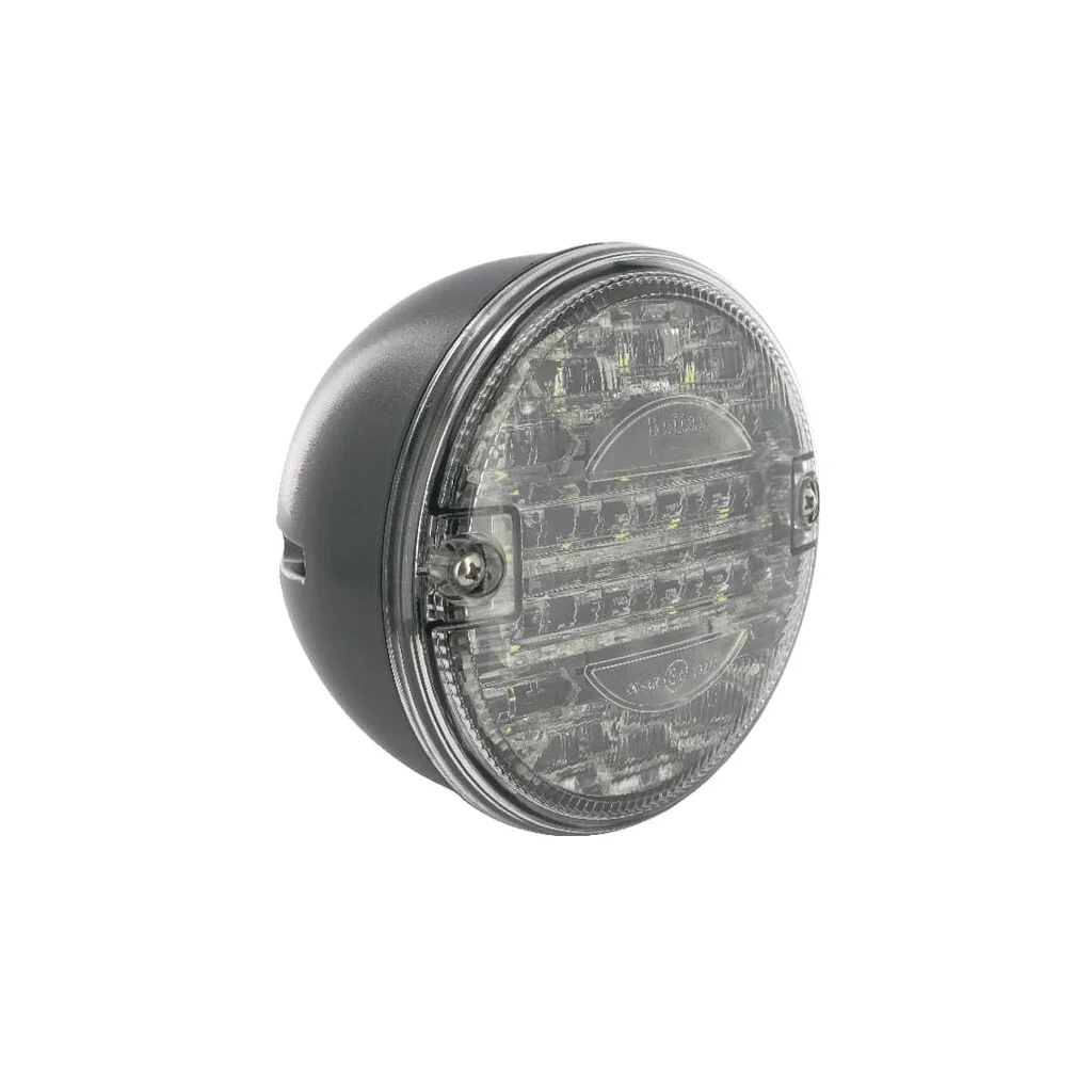 Lumină marșarier LED, rotundă, 24V, transparentă, prindere cu șurub, diametru 140mm, 1 LED, Britax L1402L24V