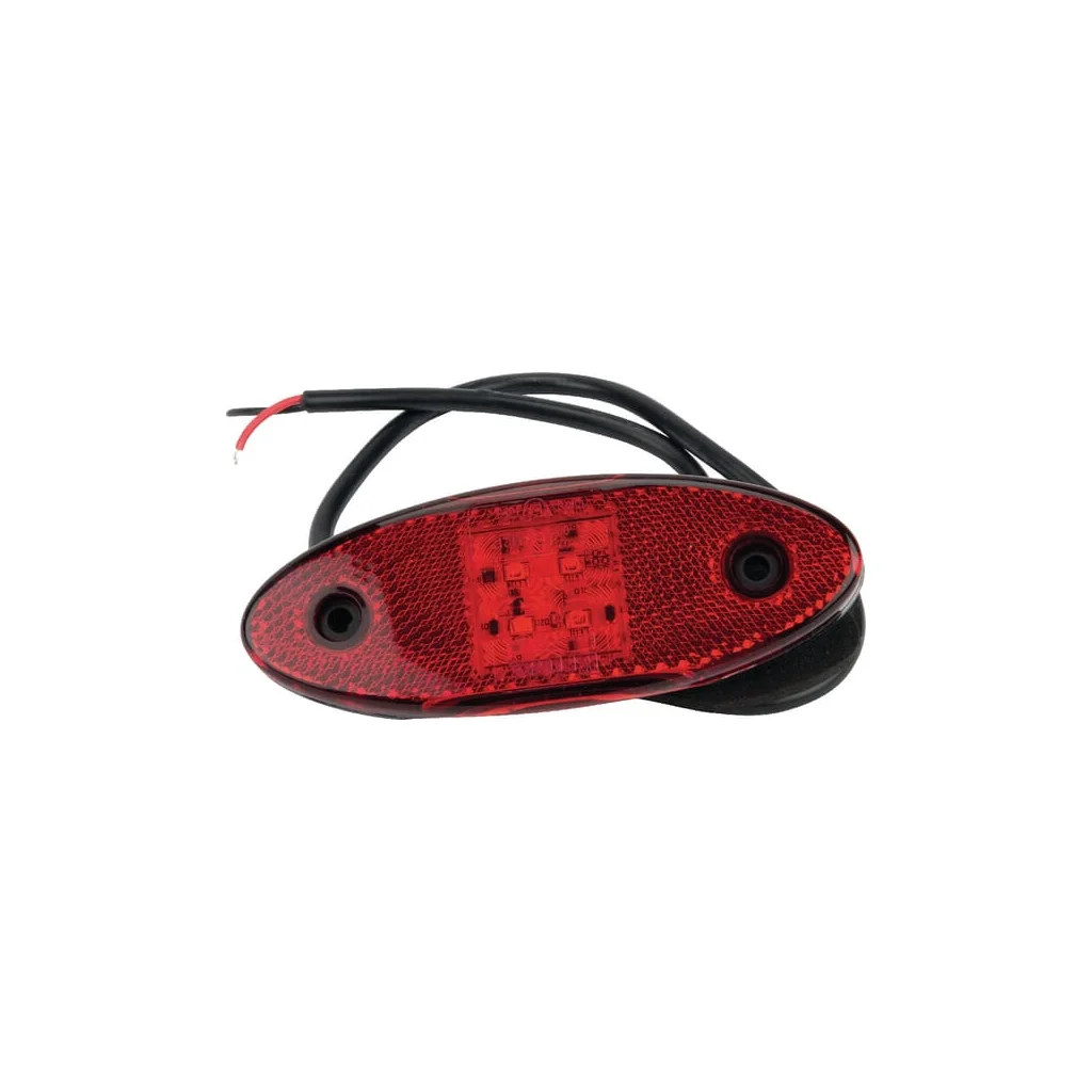 Lampă gabarit LED ovală 12/24V roșu montare cu șurub Britax L4702LDV