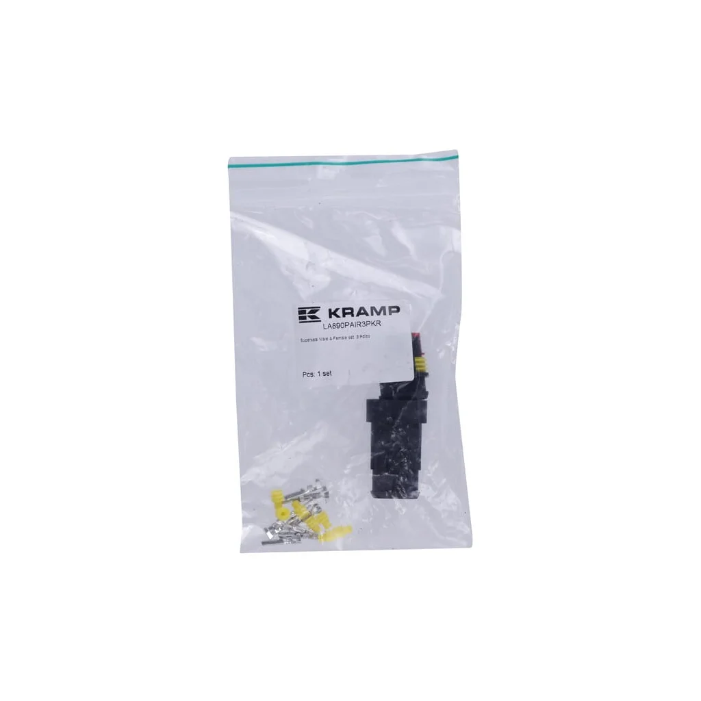 Set de conectori Superseal cu 3 pini, mufă tată + mamă LA890PAIR3PKR
