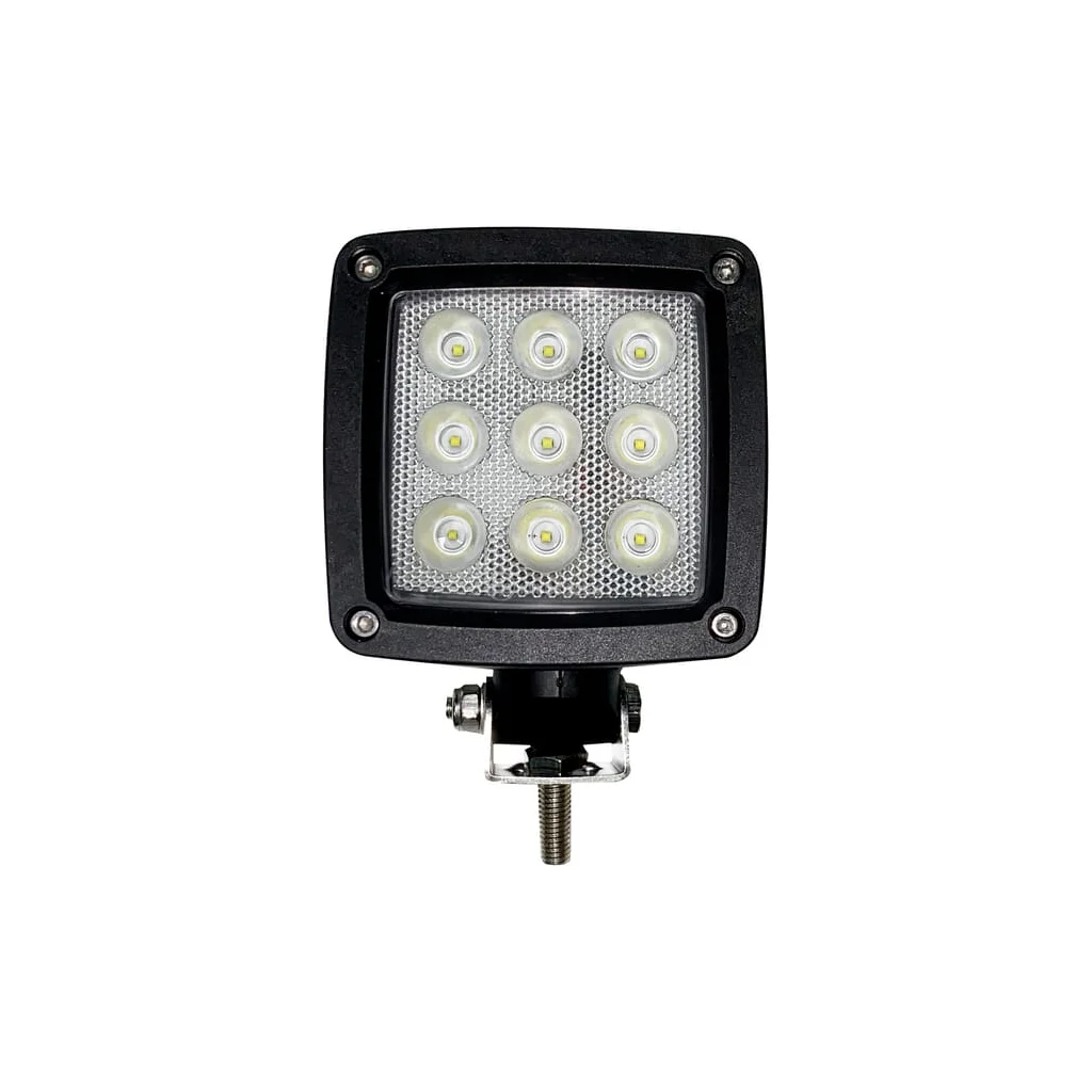 Lampă de lucru LED 27W 3000lm dreptunghiulară 10/30V albă 100x100x81mm mufă Deutsch tip flood 9 LED-uri Kramp LA10555