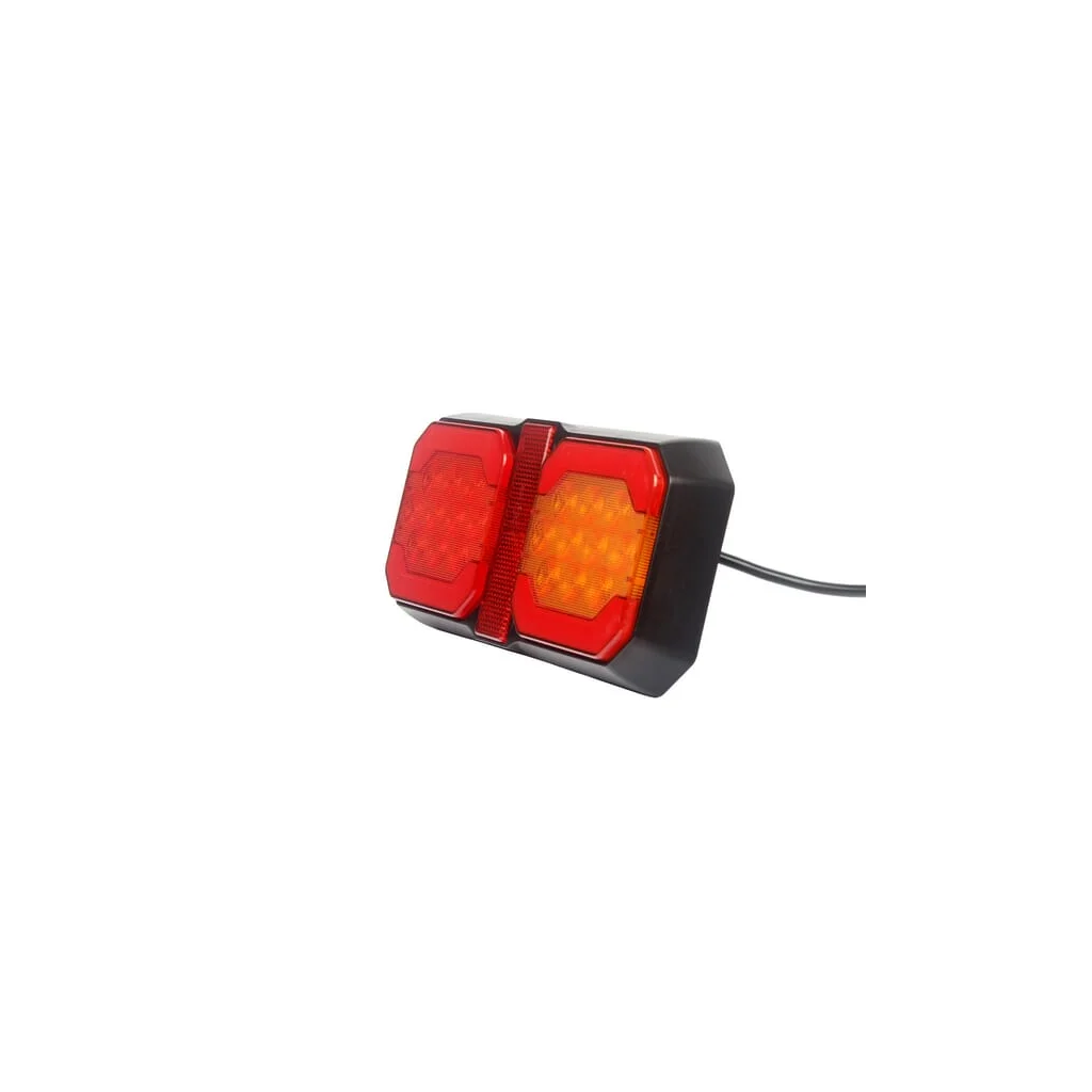 Lumină spate multifuncțională LED, 12-24V, 209x100x30mm, cablu 1.5m, portocaliu/roșu, Kramp LA40090