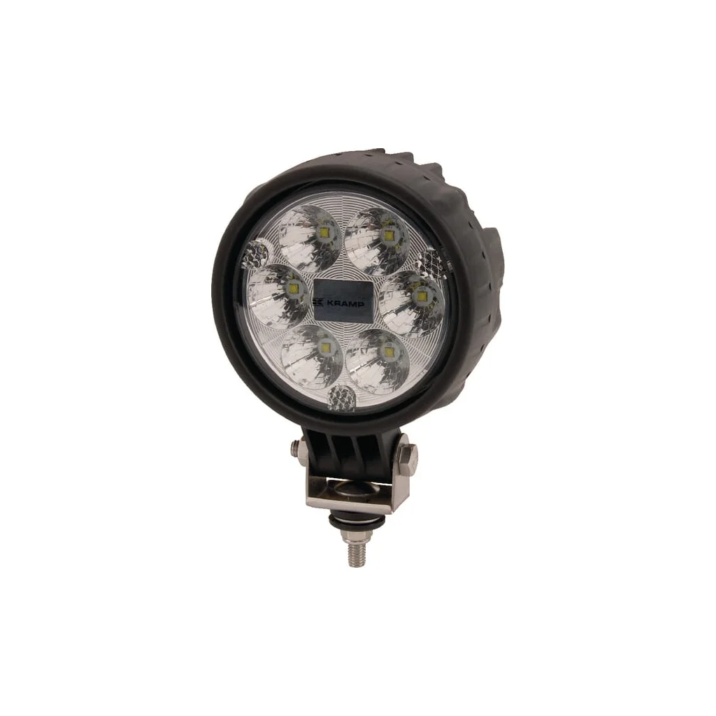 Lampă de lucru LED, 24W, 1500lm, rotundă, 10/30V, diametru 117mm, mufă Deutsch, lumină spot, 6 LED-uri Kramp LA10008