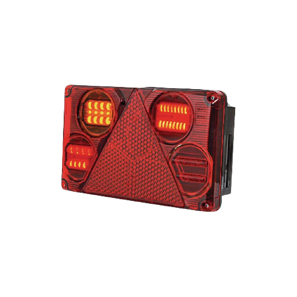 Lampă spate multifuncțională LED stânga dreptunghiulară 12-24V 232x142x59mm 5 poli Kramp LA40026