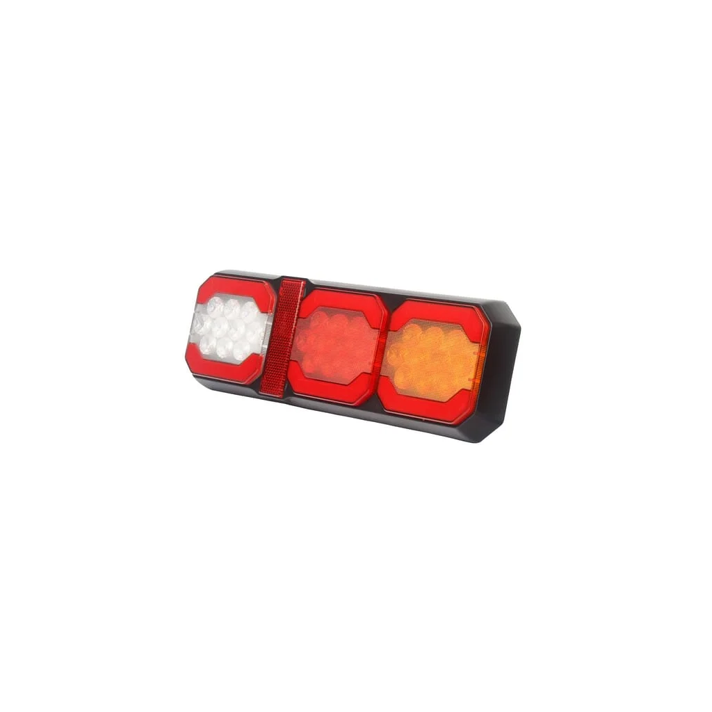 Lumină spate multifuncțională LED, 12-24V, 295x100x30mm, cablu 1.5m, alb/portocaliu/roșu, Kramp LA40091