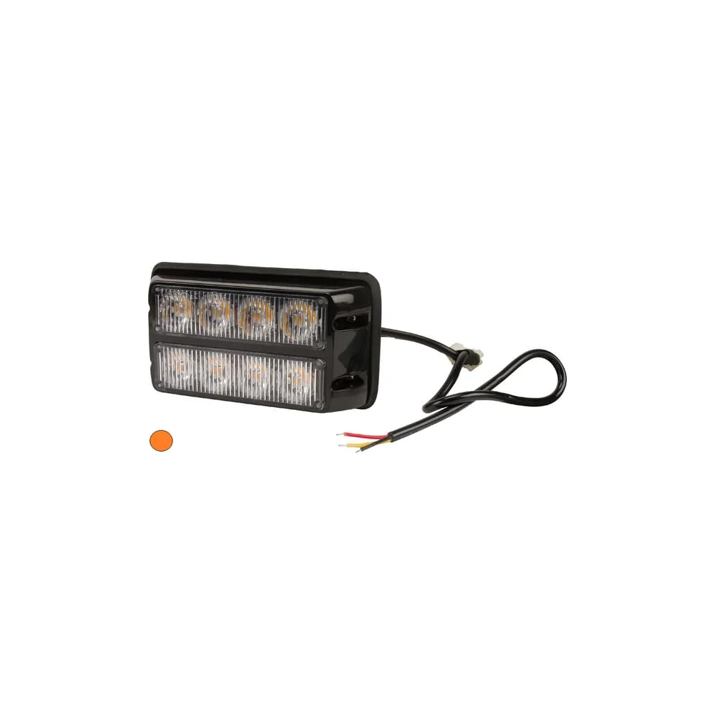 Lumină de avertizare LED, 24W, 12-24V, chihlimbar, cu șuruburi, 132x66x30mm, 8 LED-uri, Kramp LA20012