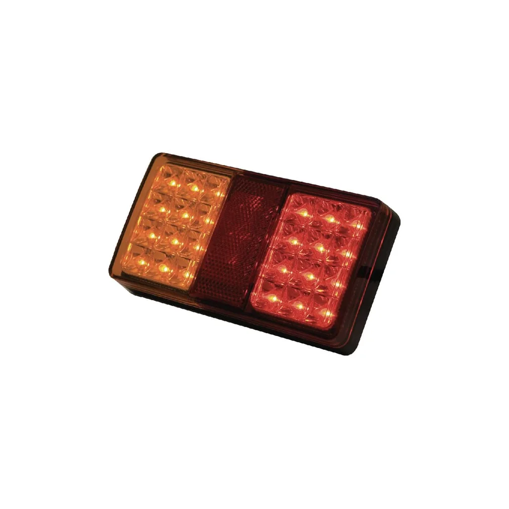 Lampă spate LED pătrată 12/24V roșu/galben cu șuruburi 150x27x80mm 24 LED-uri LA26002AR4