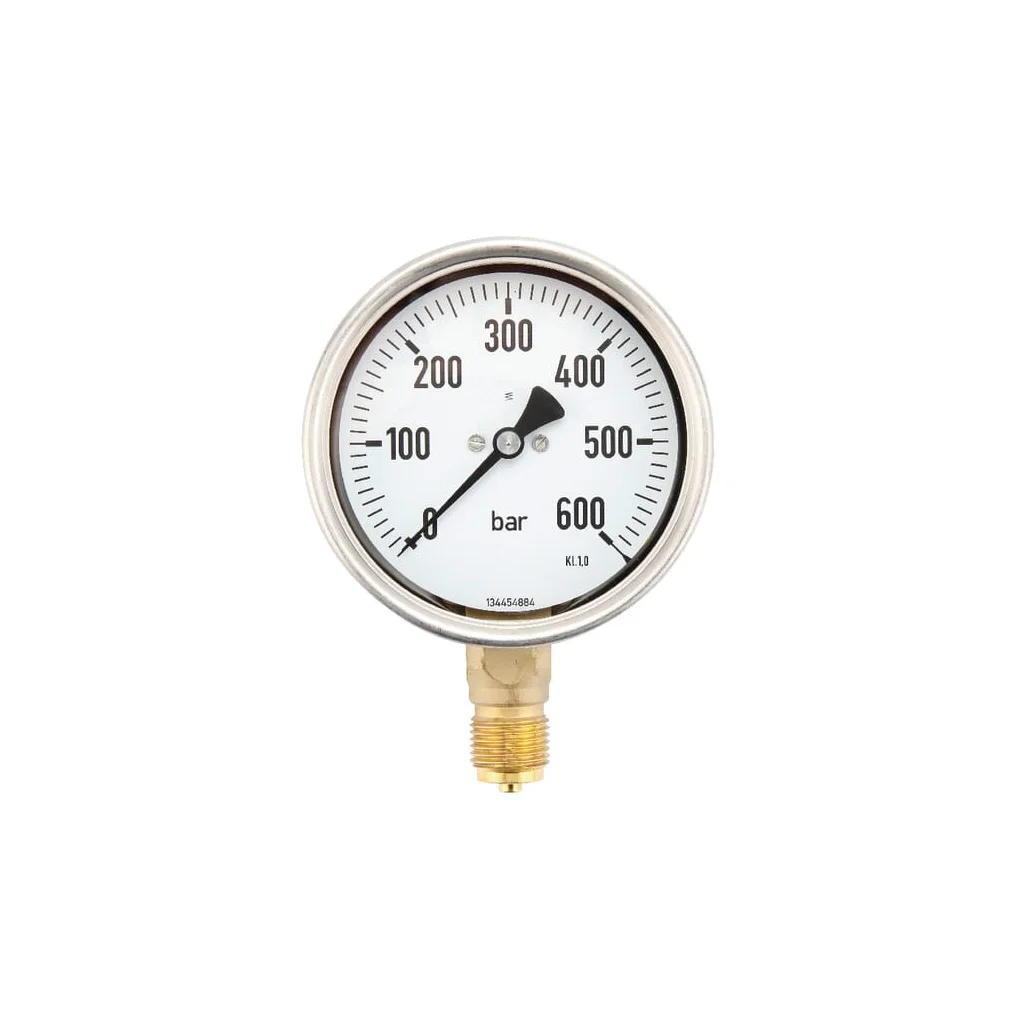 Manometru Ø100 0-600bar ½" jos MA100600L08SSGF