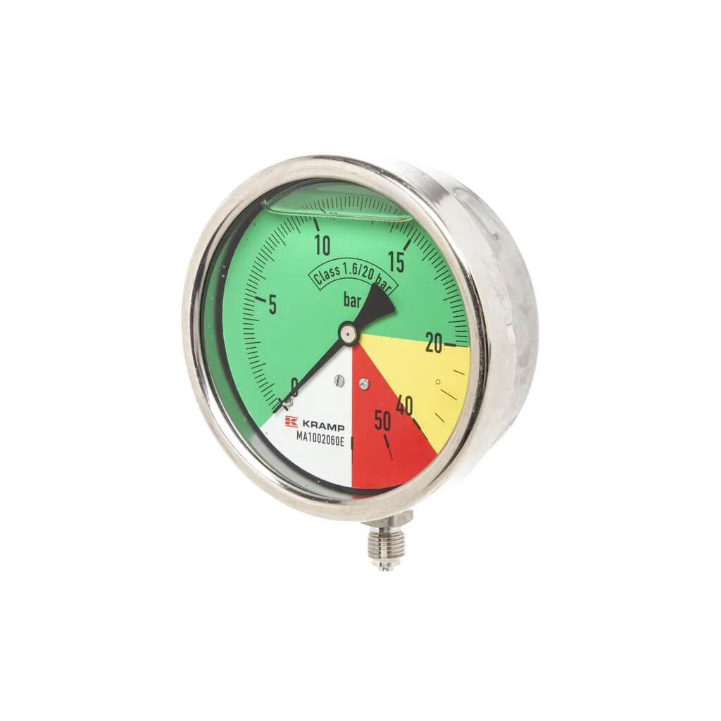 Manometru diametru 100mm 0-20-40-60 1/4" BSP conexiune inferioară MA1002060E