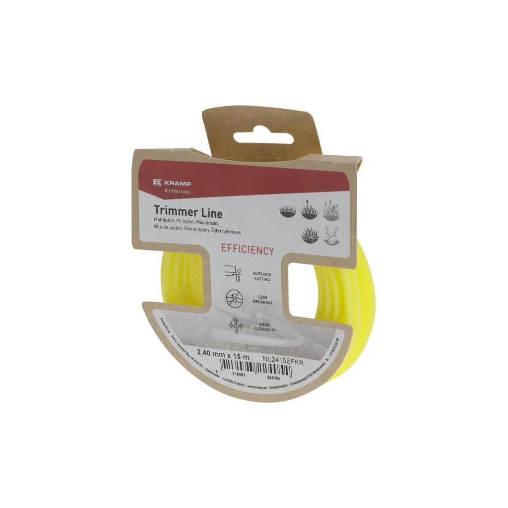 Fir trimmer Ø2,4x15m, rotund, galben, Kramp Efficiency NL2415EFKR