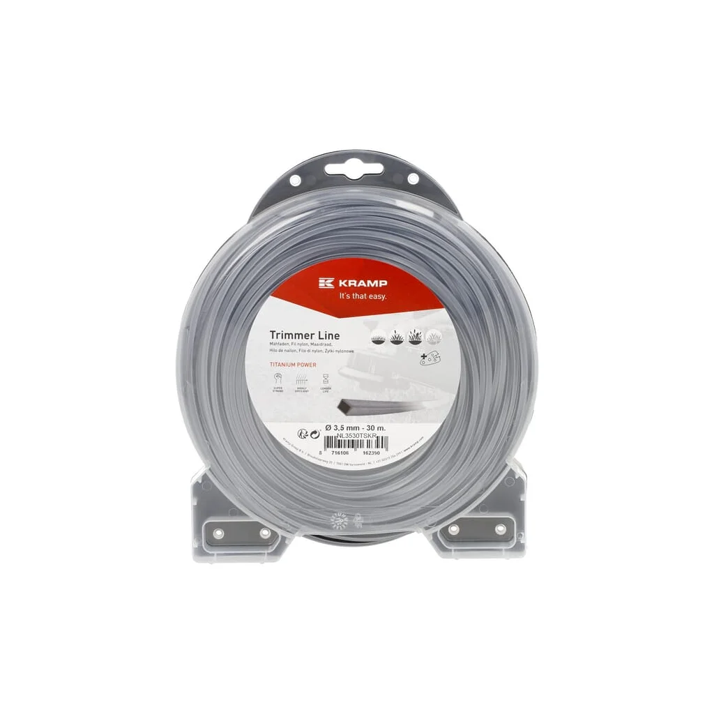 Fir de tăiere diametru 3,5mm, 30m, pătrat, gri, Titanium Power, Kramp NL3530TSKR