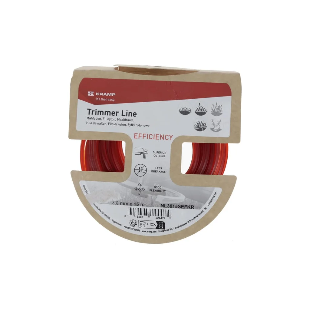 Fir trimmer Ø 3mm 15m pătrat roșu Efficiency NL3015SEFKR
