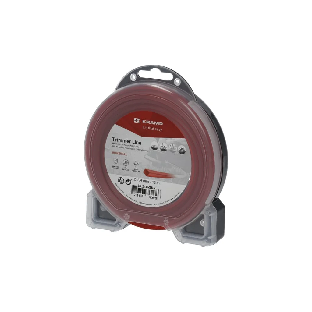 Fir de tăiere diametru 2,4mm, 15m, pătrat, roșu, Kramp NL2415SKR