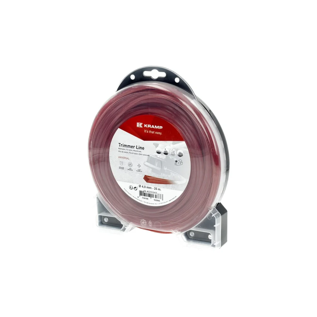 Fir de tăiere diametru 4mm, 25m, pătrat, roșu, Kramp NL4025SKR
