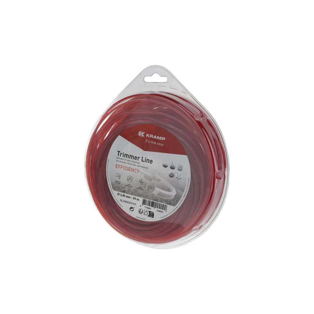 Fir trimmer Ø 2,4 mm 69 m pătrat roșu Efficiency NL2469SEFKR