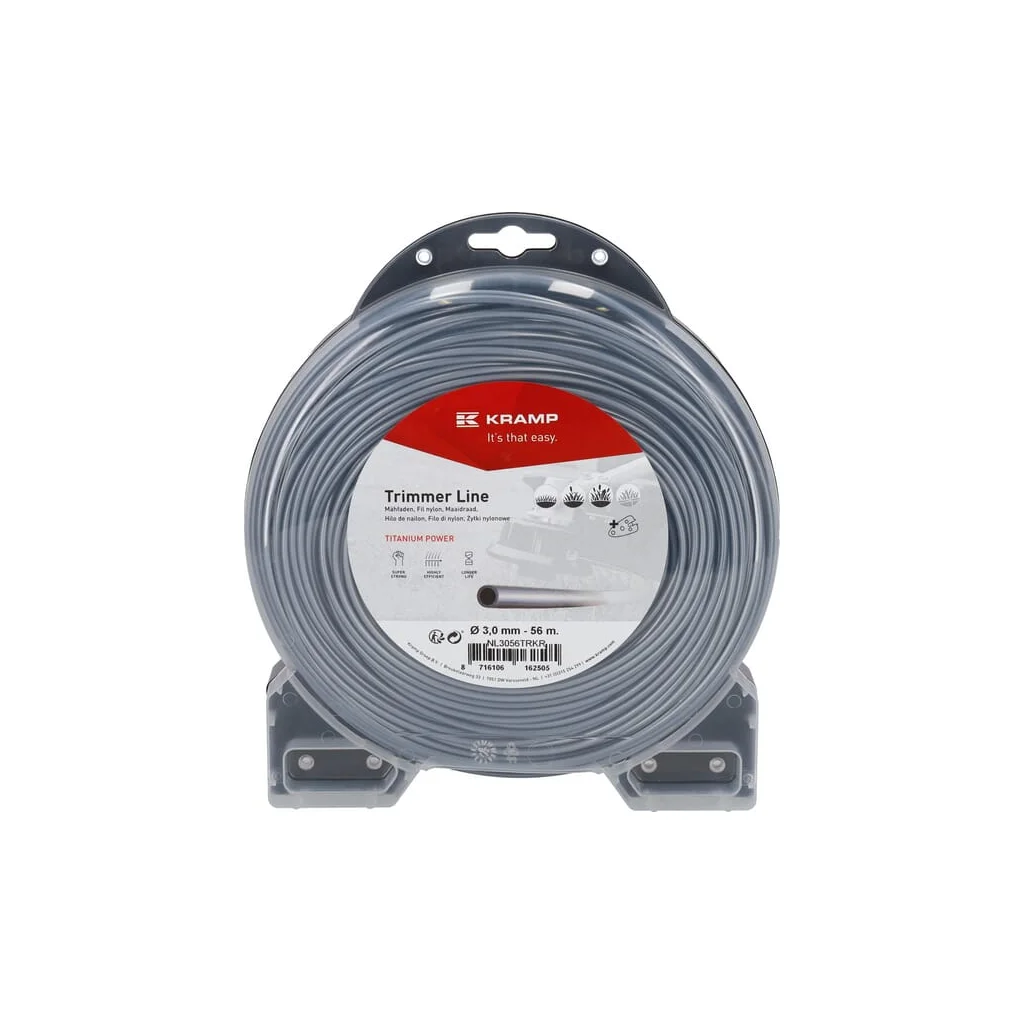 Fir de tăiere diametru 3mm, 56m, rotund, gri, Titanium Power, Kramp NL3056TRKR